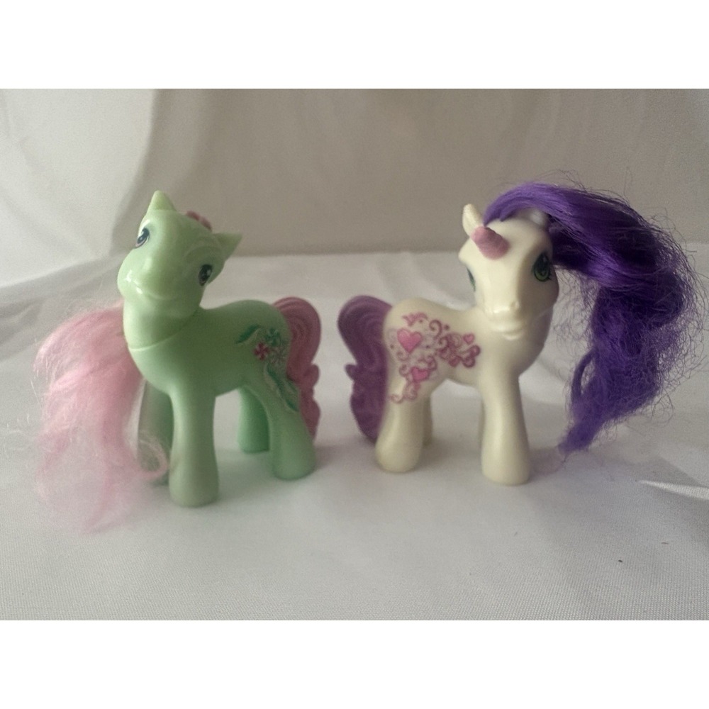 Lot of 2 2008 McDonalds Happy Meal Hasbro My Little Pony 25th Anniversary Toys